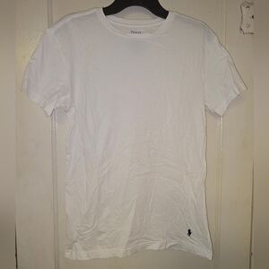 Polo Ralph Lauren T-Shirt Medium White Tee Short Sleeve Cotton Navy Pony